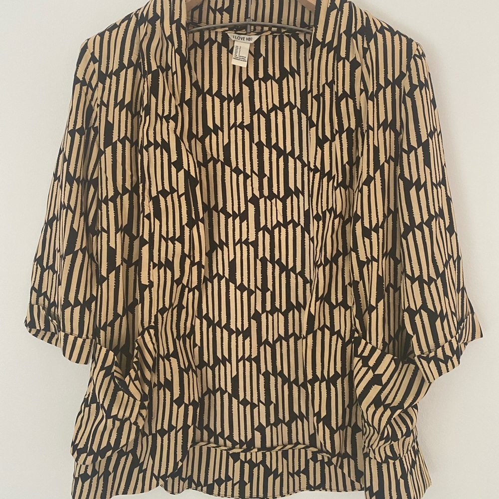 I LOVE H1/ Tribal printed 3/4 sleeve blazer